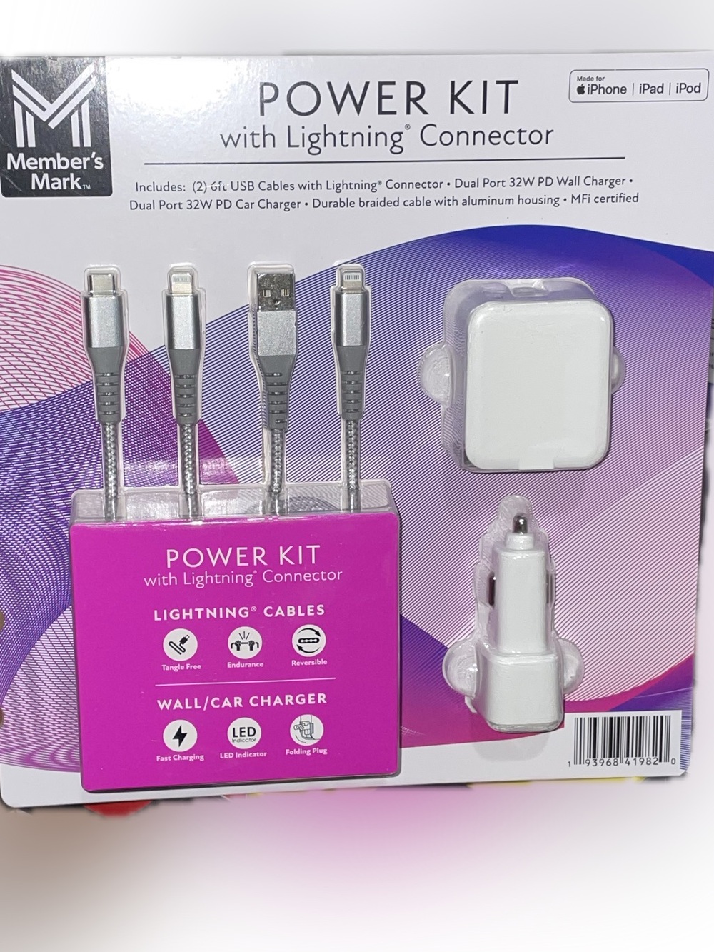 Member's Mark Pink Power Kit with Lightning Connector